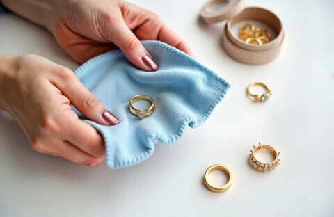 Entretien bijoux avec chiffon