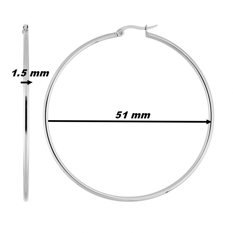 Boucles d'oreilles créoles Femme ROBBEZ MASSON, Acier inoxydable, dimensions