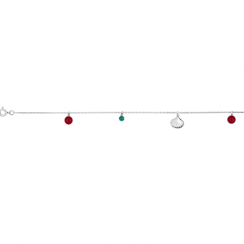 Chaîne-de-cheville-Coquillage-colorés-ROBBEZ-MASSON-Argent Chaîne-de-cheville-Coquillage-colorés-ROBBEZ-MASSON-Argent
