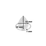 Bague Femme Argent 925/1000 MURAT, dimensions