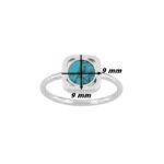 Bague Femme Argent 925/1000 et Turquoise MURAT, dimensions