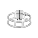 Bague Femme icône double Argent 925/1000 et Oxyde de zirconium MURAT, dimensions