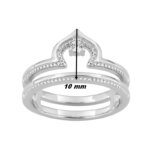 Bague Femme royale double Argent 925/1000 et Oxyde de zirconium MURAT, largeur