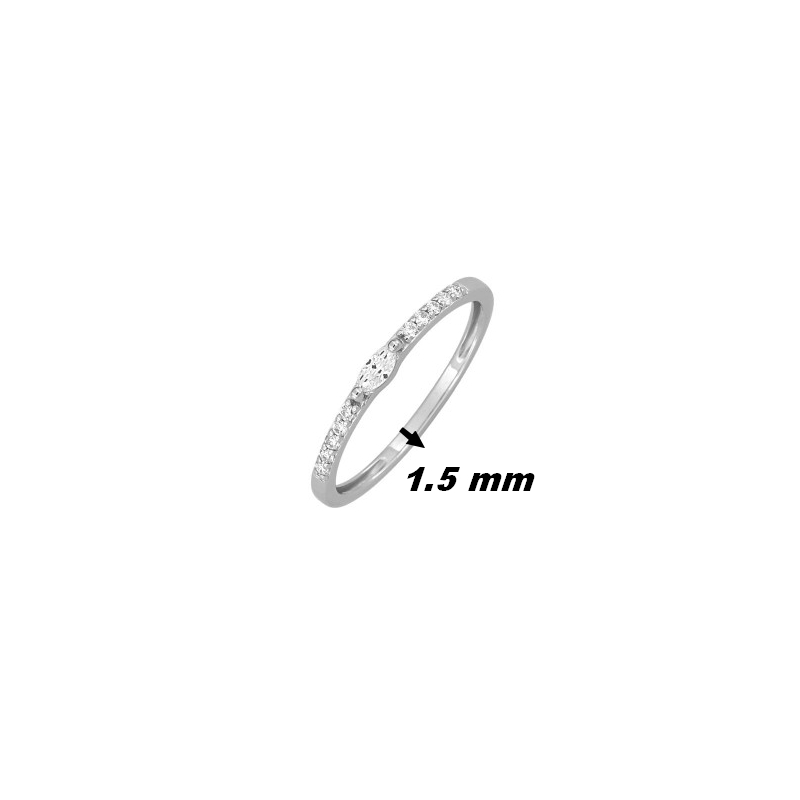 Bague-Femme-Argent-et-oxydes-MURAT-307031-1-largeur Bague Femme Argent 925/1000 et Oxydes de zirconium MURAT, largeur