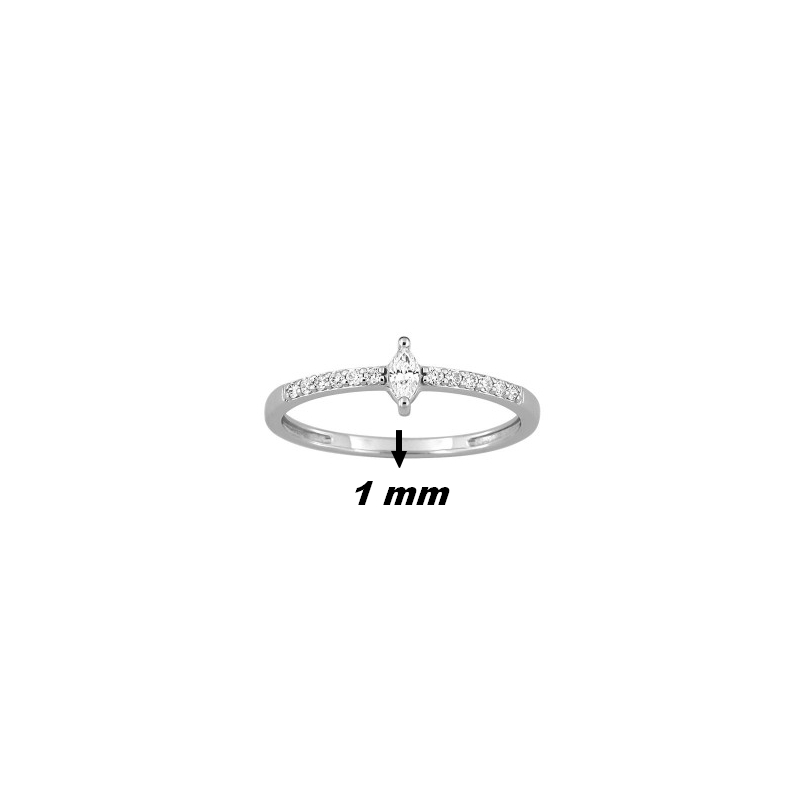 Bague-Femme-Argent-et-oxydes-MURAT-307061-1-largeur Bague Femme Argent 925/1000 et Oxydes de zirconium MURAT, largeur