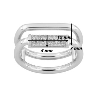 Bague Femme Argent 925/1000 et Oxydes de zirconium MURAT, dimensions