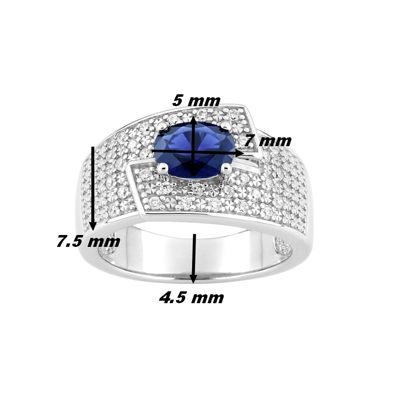 Bague-Femme-Argent-et-oxydes-bleu-et-blancs-CHRISTIAN-BERNARD-337963-2-dimensions Bague Femme Argent 925/1000 et Oxydes de zirconium bleu et blancs CHRISTIAN BERNARD, dimensions