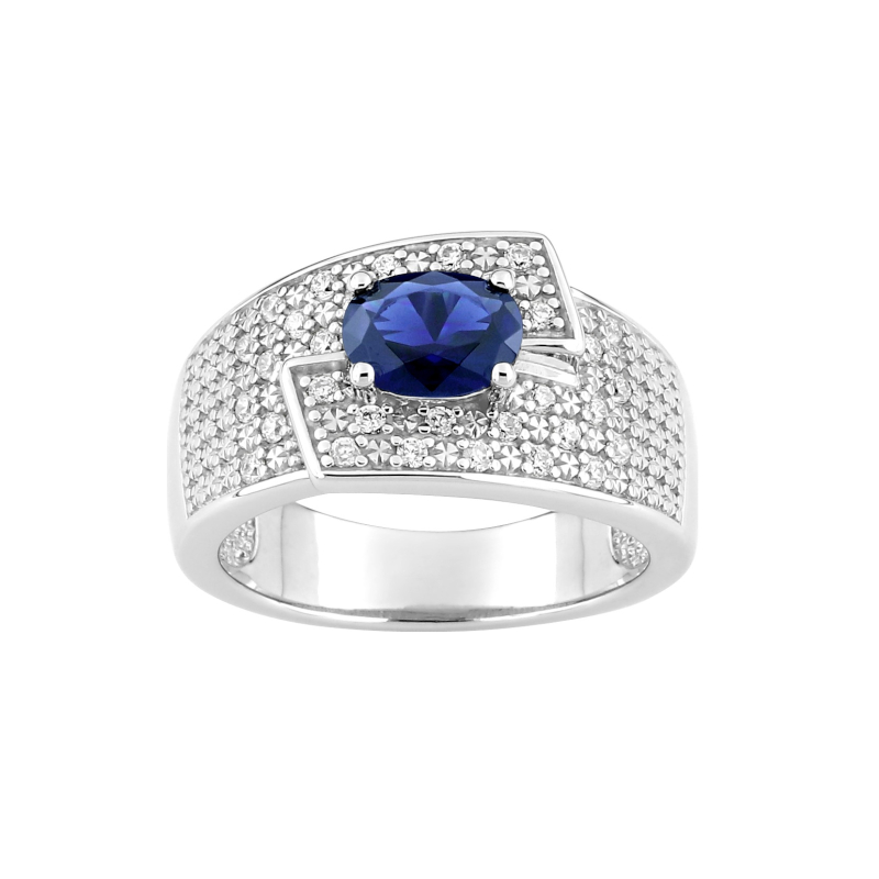Bague-Femme-Argent-et-oxydes-bleu-et-blancs-CHRISTIAN-BERNARD-337963-2 Bague Femme Argent 925/1000 et Oxydes de zirconium bleu et blancs CHRISTIAN BERNARD