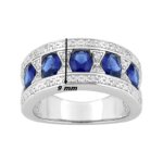 Bague Femme Argent 925/100 et Oxydes de zirconium bleus et blancs CHRISTIAN BERNARD, largeur