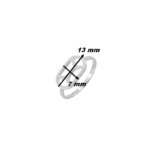 Bague Femme Argent 925/1000 graphique MURAT, dimensions