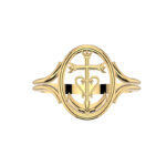 Bague femme croix camarguaise or jaune