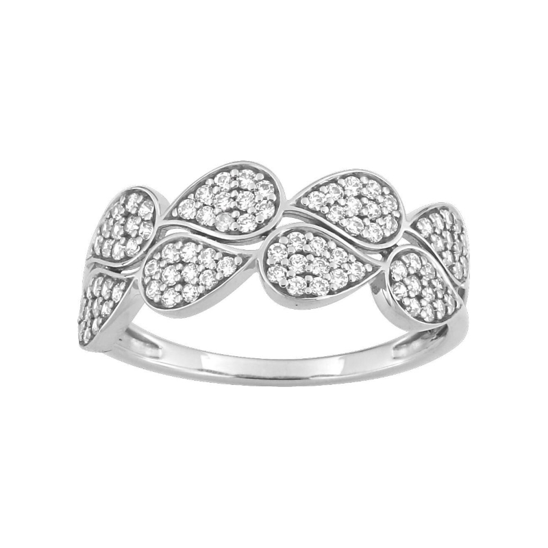 Bague-Femme-Or-blanc-et-oxydes-1-7472-Z1 Bague Femme Or blanc 750/1000 et Oxydes de zirconium ROBBEZ MASSON