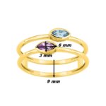 Bague Femme double, Or jaune 750/1000, Améthyste et Topaze ROBBEZ MASSON, dimensions
