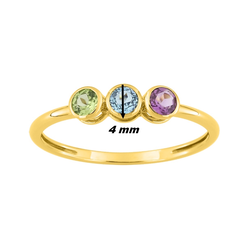 Bague Femme Or jaune750/1000, Améthyste, Topaze et Péridot ROBBEZ MASSON, largeur