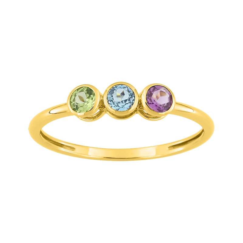 Bague Femme Or jaune750/1000, Améthyste, Topaze et Péridot ROBBEZ MASSON