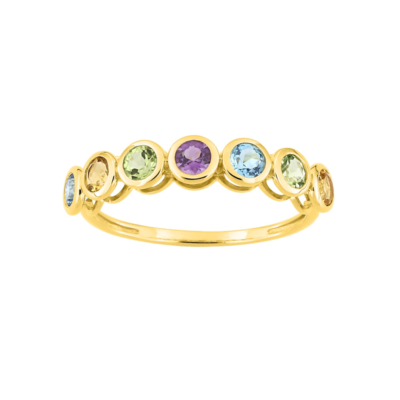 Bague-Femme-Or-jaune-750-amethyste-citrine-topaze-peridot-1-7448-V0 Bague Femme Or jaune750/1000, Améthyste, Topaze, Citrine et Péridot ROBBEZ MASSON