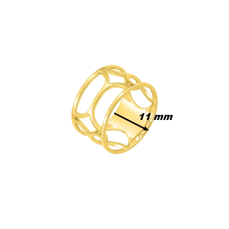 Bague Femme graphique Plaqué Or MURAT, largeur