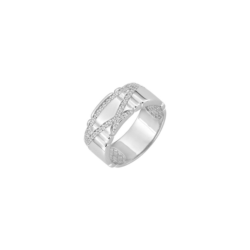 Bague-Femme-large-Argent-et-oxydes-MURAT-307007-1 Bague Femme large Argent 925/1000 et Oxydes de zirconium MURAT