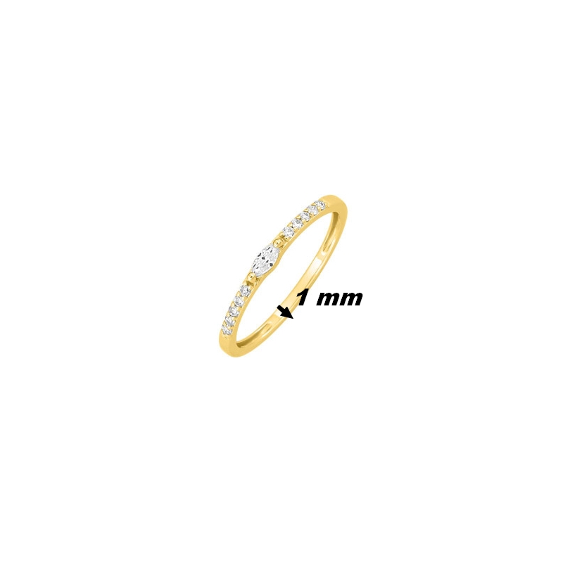 Bague Femme Plaqué Or et Oxydes de zirconium MURAT, largeur
