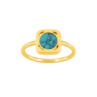 Bague Femme Plaqué Or et Turquoise MURAT
