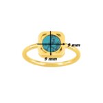 Bague Femme Plaqué Or et Turquoise MURAT, dimensions