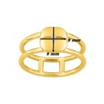 Bague Femme icône double Plaqué Or et Oxyde de zirconium MURAT, dimensions