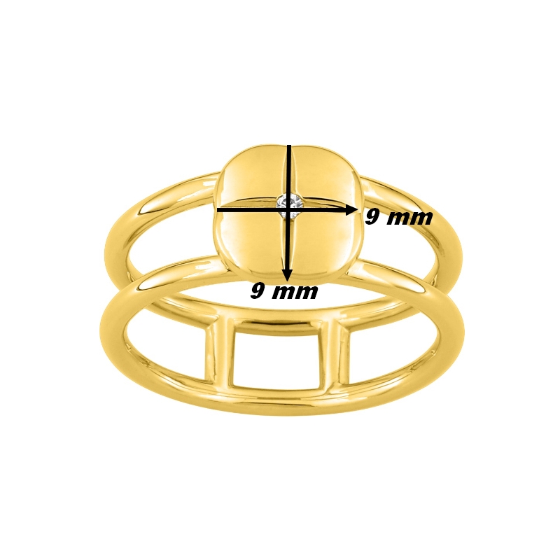 Bague-Femme-plaque-or-et-oxyde-MURAT-107446-1-dimensions Bague Femme icône double Plaqué Or et Oxyde de zirconium MURAT, dimensions
