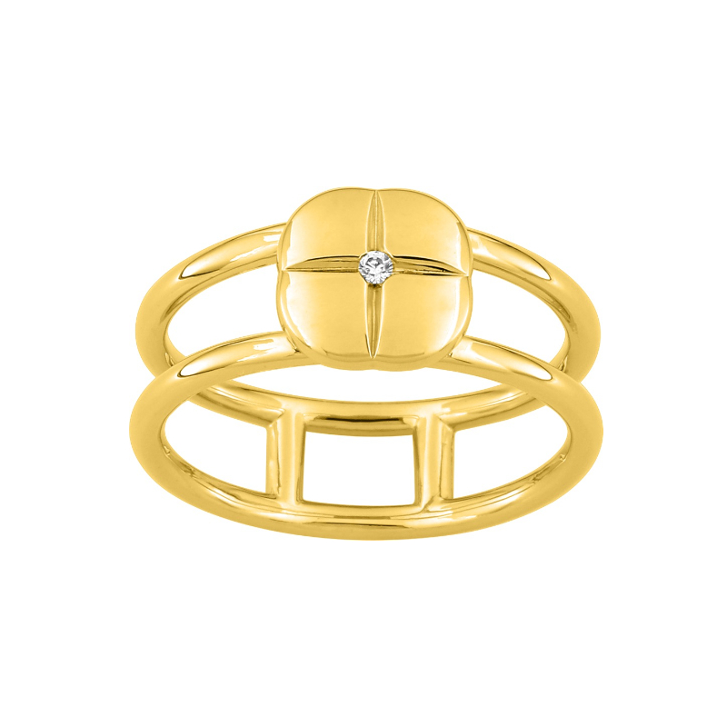 Bague-Femme-plaque-or-et-oxyde-MURAT-107446-1 Bague Femme icône double Plaqué Or et Oxyde de zirconium MURAT