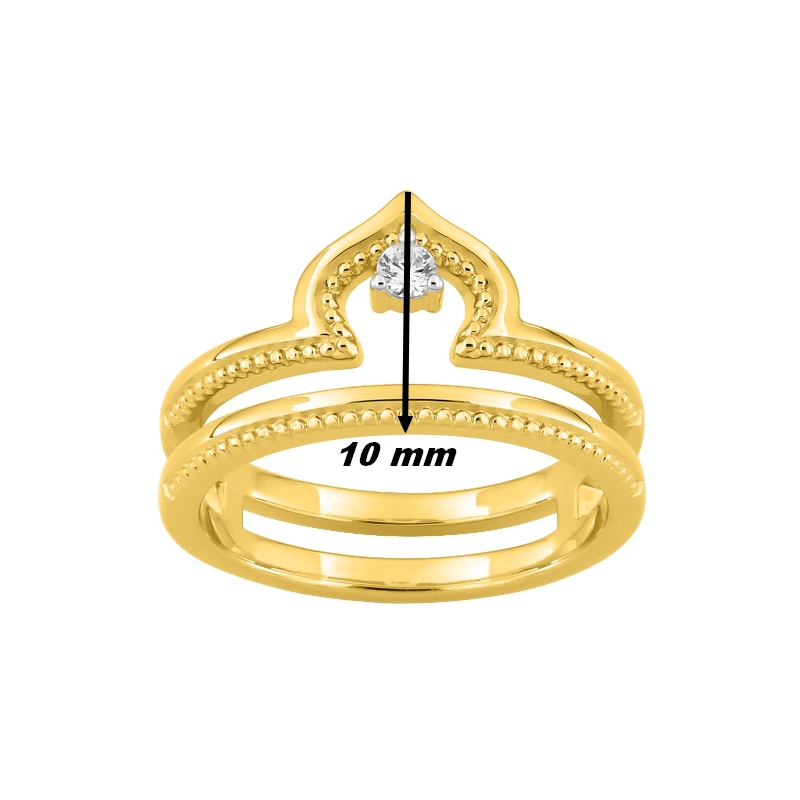 Bague Femme Plaqué Or et Oxydes de zirconium MURAT, largeur