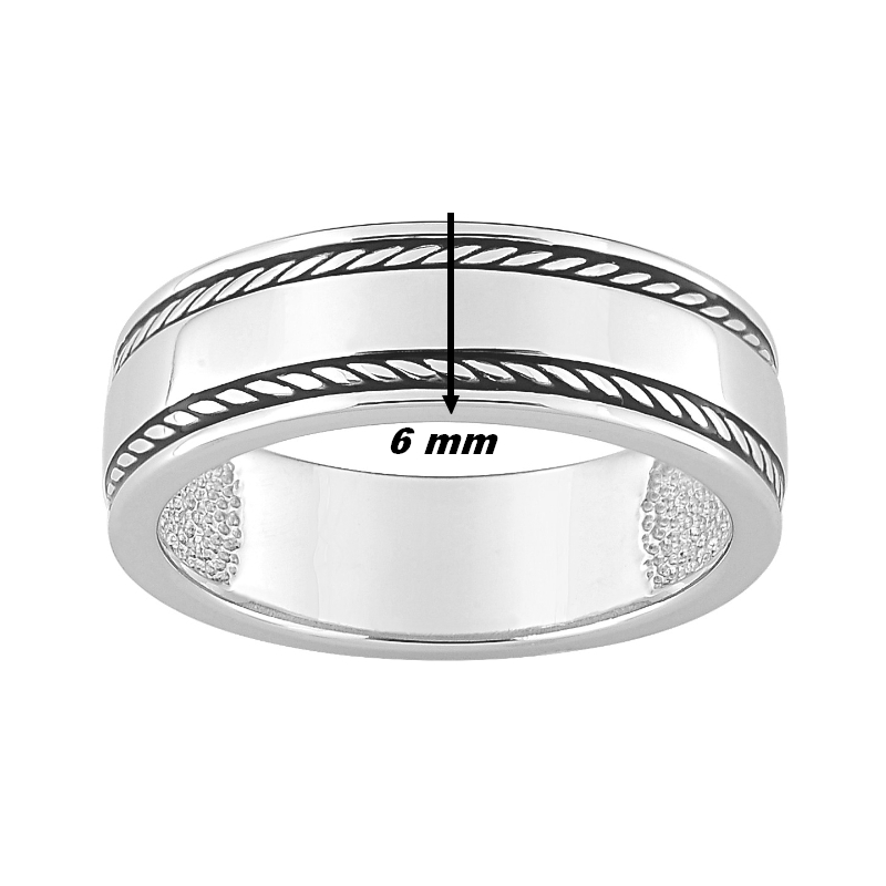 Bague Homme Argent MURAT, largeur