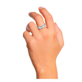 Bague Homme Argent MURAT portée