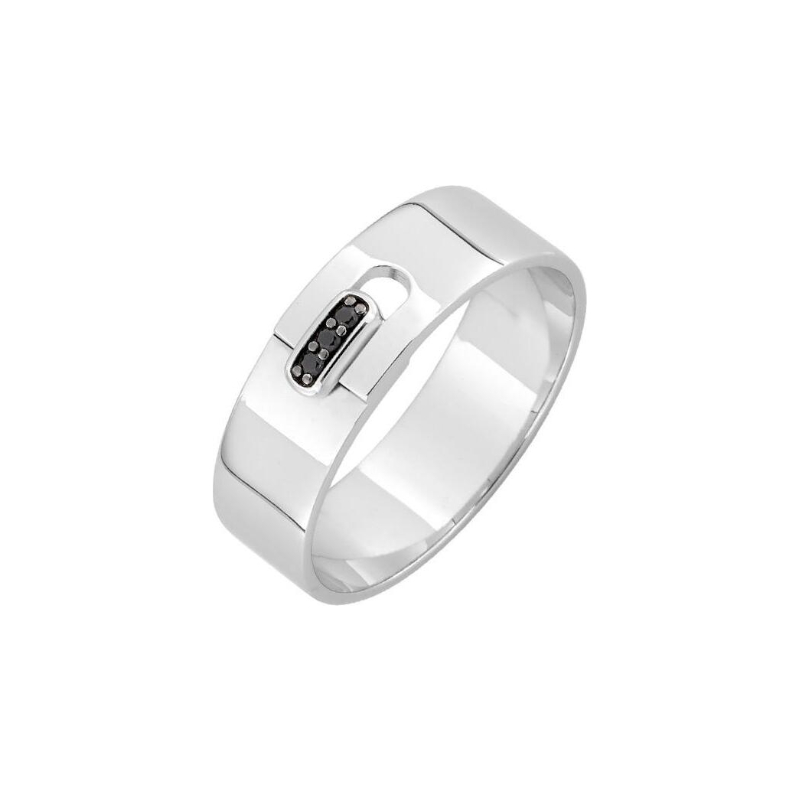 Bague Homme Argent et Oxydes noirs MURAT