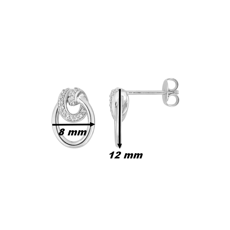 Boucles d'oreilles clou Femme Argent et Oxydes MURAT, dimensions