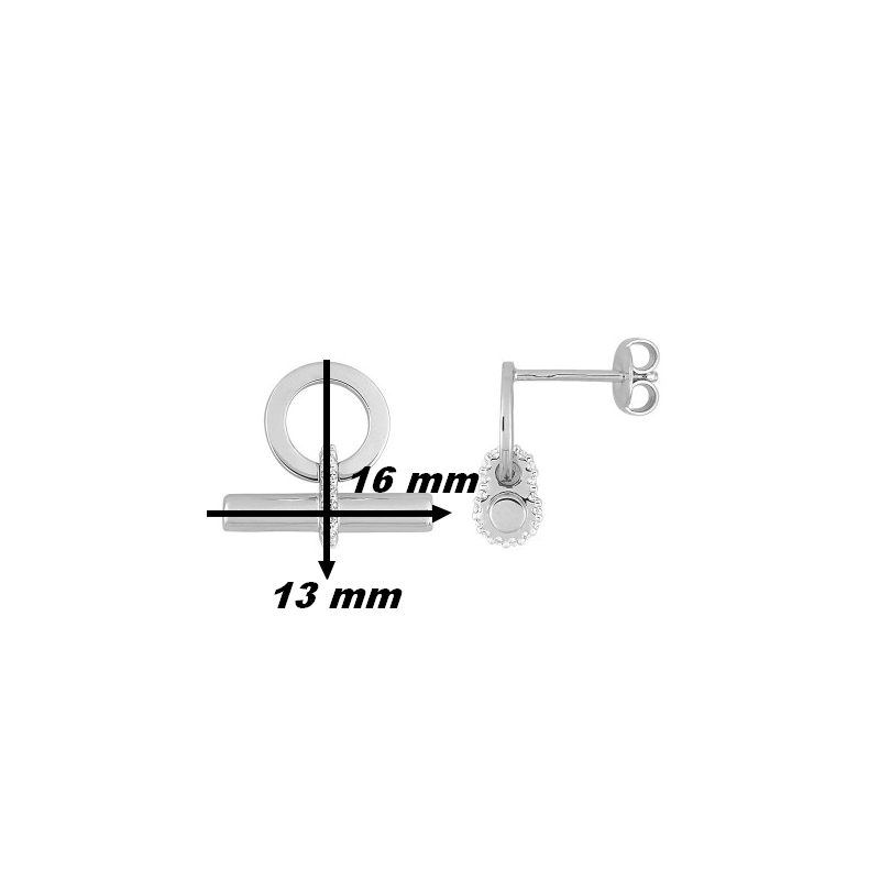Boucles d'oreilles femme Argent et Oxydes MURAT, dimensions