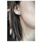 Boucles d’oreilles Femme Argent 925/1000 et Oxydes de zirconium de couleur CHRISTIAN BERNARD portées