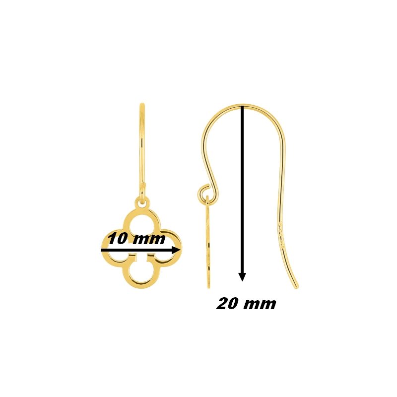 Boucles d’oreilles pendantes Femme Or jaune 750/1000 ROBBEZ MASSON, dimensions