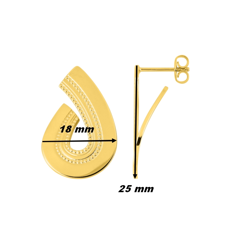 Boucles d'oreilles pendantes Femme Plaqué Or MURAT, dimensions