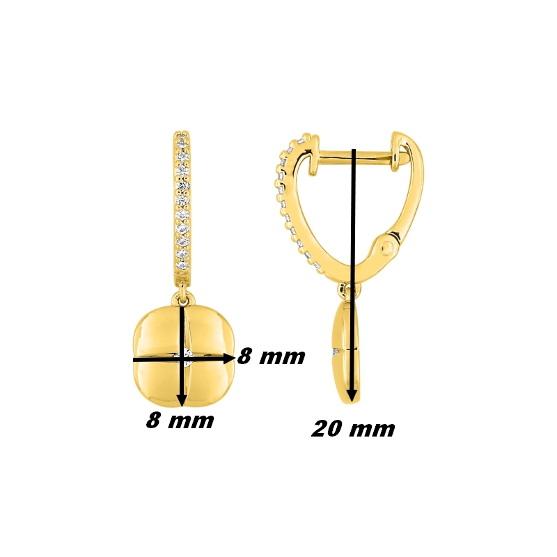 Boucles d'oreilles Femme Plaqué Or et Oxydes MURAT, dimensions