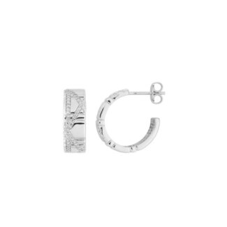 Boucles d'oreilles demi créoles femme Argent et Oxydes MURAT