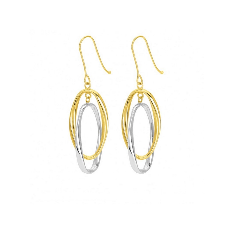 Boucles d’oreilles pendantes Femme Or jaune et blanc 750/1000 ROBBEZ MASSON
