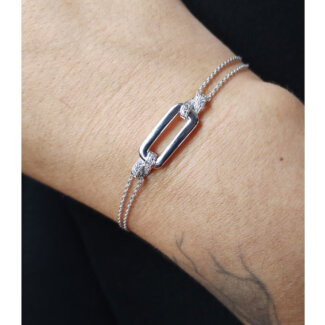 Bracelet Femme porté Argent et oxydes Guy Laroche