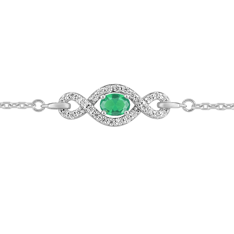 Bracelet Femme Argent 925/1000 et Oxydes de zirconium verts et blancs CHRISTIAN BERNARD
