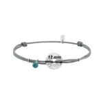 Bracelet Femme Argent 925/1000 et Turquoise cordon réglable MURAT, dimensions