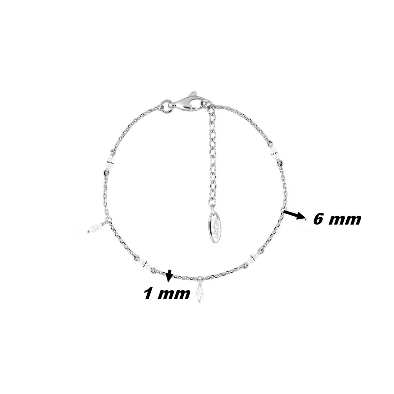 Bracelet Femme Argent 925/1000 et Oxydes de zirconium MURAT, dimensions