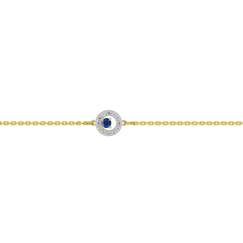 Bracelet Femme Or jaune 750/1000, Rhodium, Saphir et Oxydes de zirconium ROBBEZ MASSON