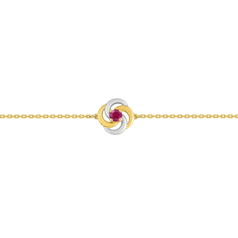 Bracelet Femme Or jaune 750/1000, Rhodium et Rubis ROBBEZ MASSON
