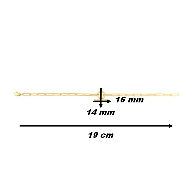 Bracelet Femme Plaqué Or et oxydes MURAT, dimensions