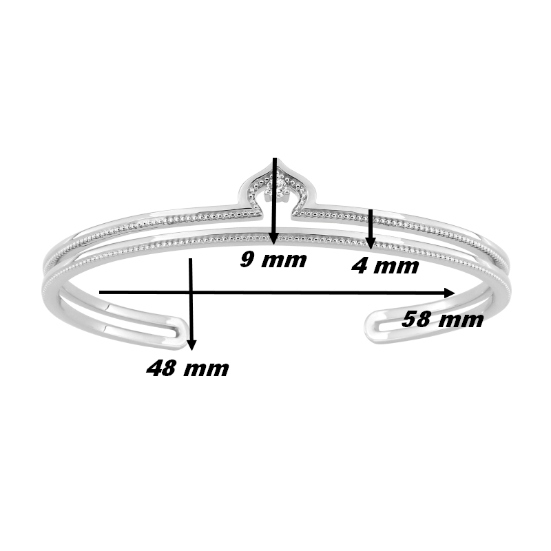Bracelet-jonc-Femme-Argent-et-oxyde-MURAT-303020-1-largeur Bracelet jonc royale Femme Argent 925/1000 et Oxyde de zirconium MURAT, dimensions