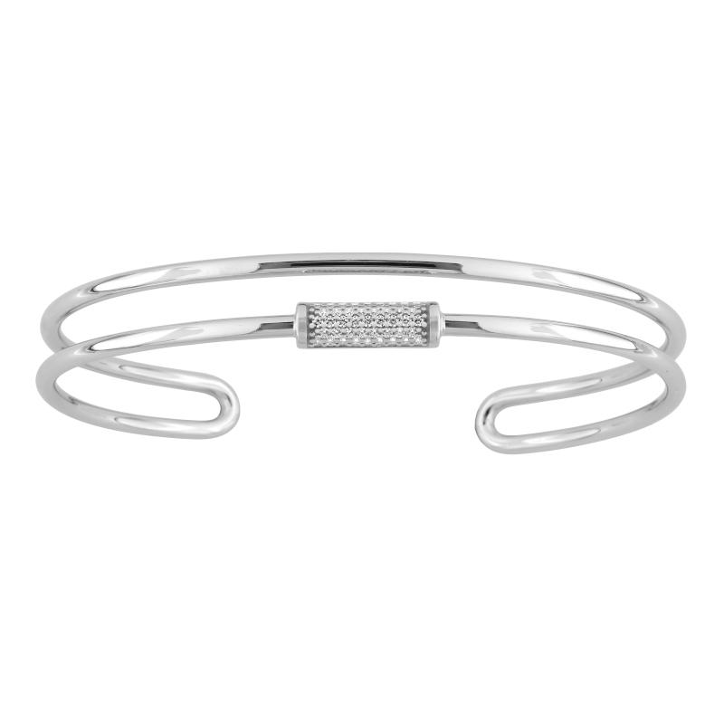 Bracelet jonc Femme Argent 925/1000 et Oxydes de zirconium MURAT