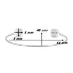Bracelet jonc Femme Argent 925/1000 et Oxydes de zirconium MURAT, dimensions
